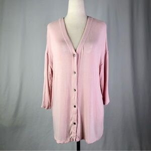J. Jill shell pink cardigan featherweight super soft v-neck L